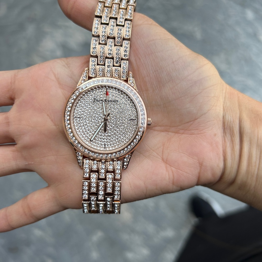 Juicy couture black label rose gold woman’s watch with crystals